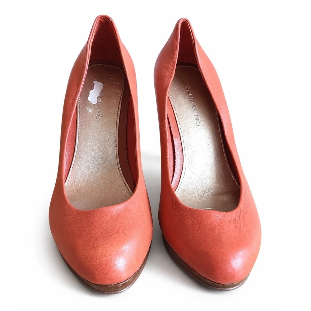 Bandolino‎ EU 39 US 8.5 Leather Pink Orange Heels Pumps Feminine Girly Girl Era